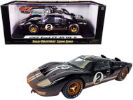 1966 FORD GT-40 MK II #2 BLACK WITH SILVER STRIPES AFTER RACE DIRTY VERSION 1/18 SCALE DIECAST CAR MODEL BY SHELBY COLLECTIBLES SC431