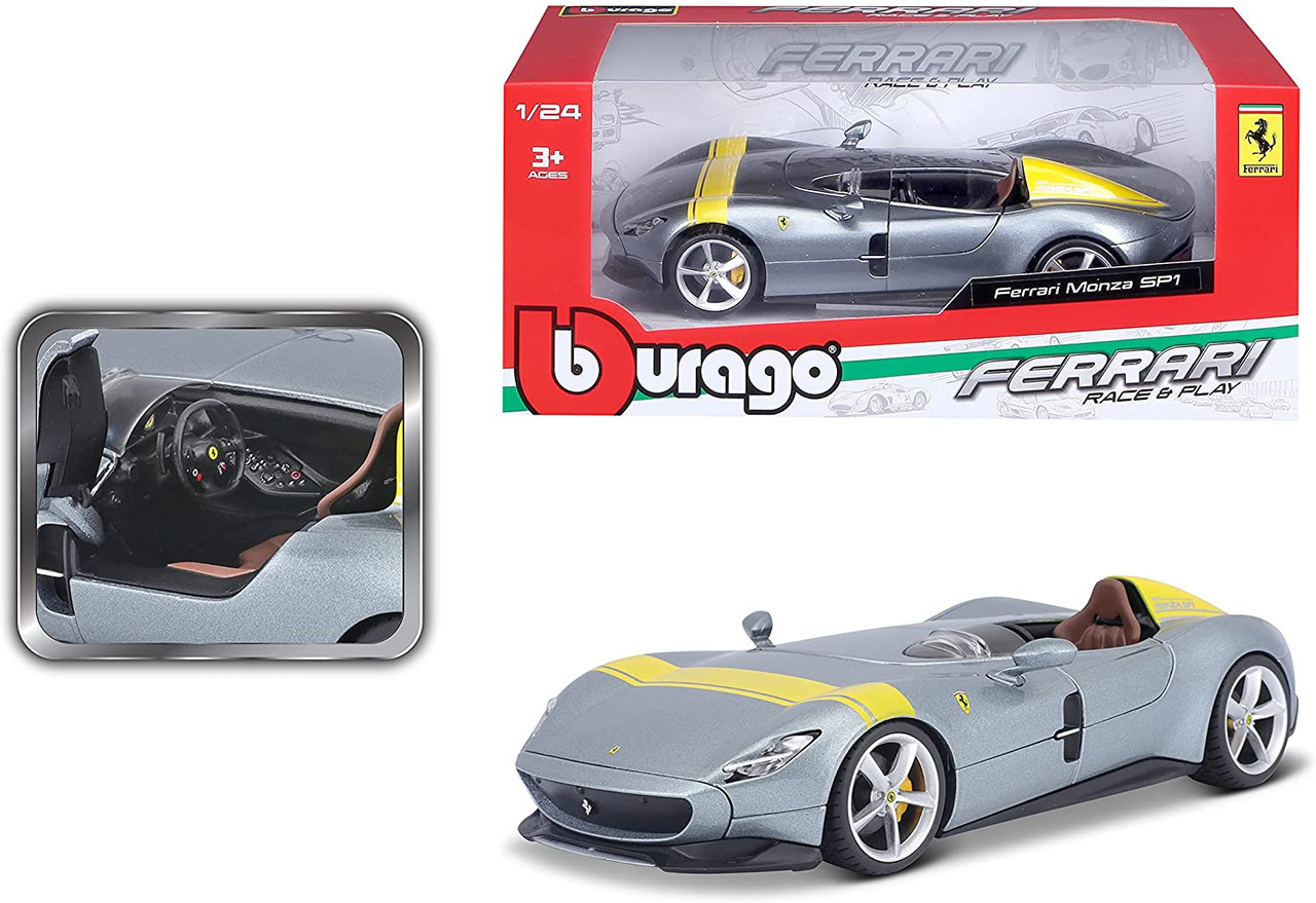 modelo Bburago modelo coche 1:24 plata Ferrari Monza SP1 