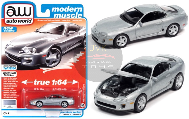 Details about   Auto World 1:64 2021 R1 Modern Muscle Alpine Silver 1993 TOYOTA SUPRA Version A