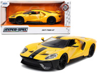 2017 FORD GT YELLOW HYPER SPEC 1/24 SCALE DIECAST CAR MODEL BY JADA TOYS 32257