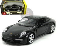 PORSCHE 911 CARRERA S BLACK 1/24 SCALE DIECAST CAR MODEL BY BBURAGO 21065