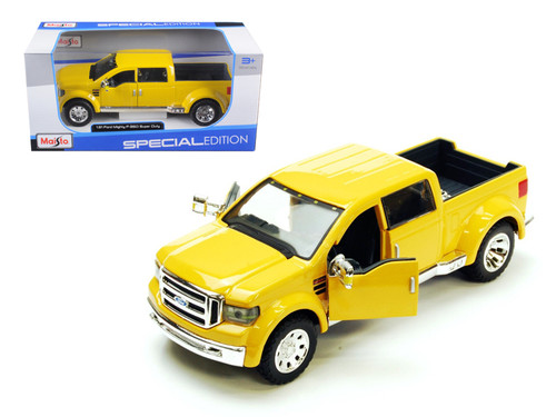 Ford Mighty F-350 Super Duty Yellow Pick Up Truck 1/31 Scale Diecast Model By Maisto 31213