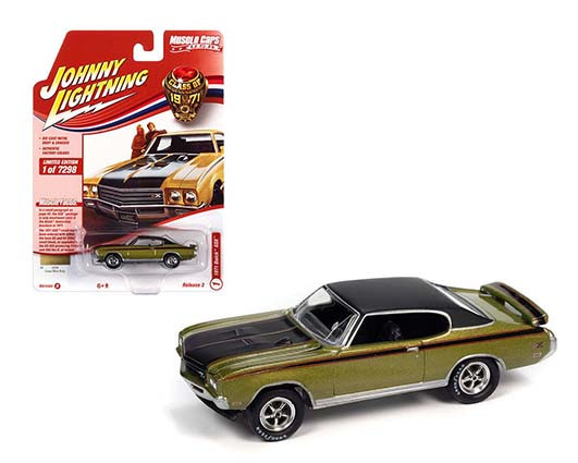 Johnny Lightning Muscle Cars USA Blue 1971 Buick GSX 1:64 Scale Die Cast NIB