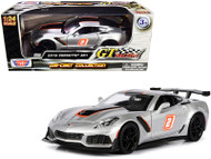 2019 CHEVROLET CORVETTE ZR1 #2 SILVER GT RACING 1/24 SCALE DIECAST CAR MODEL BY MOTOR MAX 73785