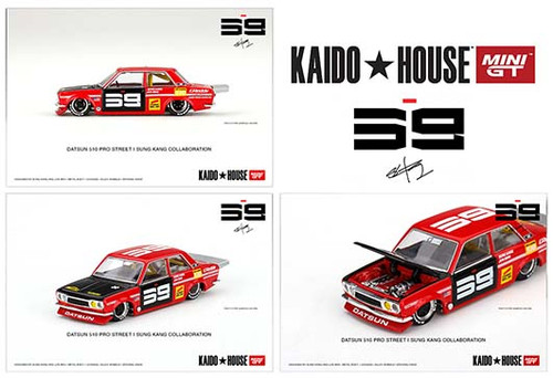 DATSUN 510 PRO STREET KAIDO HOUSE SK510 RED 1/64 SCALE DIECAST CAR MODEL BY TSM MINI GT KHMG003