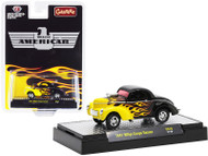 1941 WILLY'S GASSER BLACK WITH FLAMES EXCLUSIVE 1/64 SCALE DIECAST CAR MODEL BY M2 MACHINES 31600-GS10