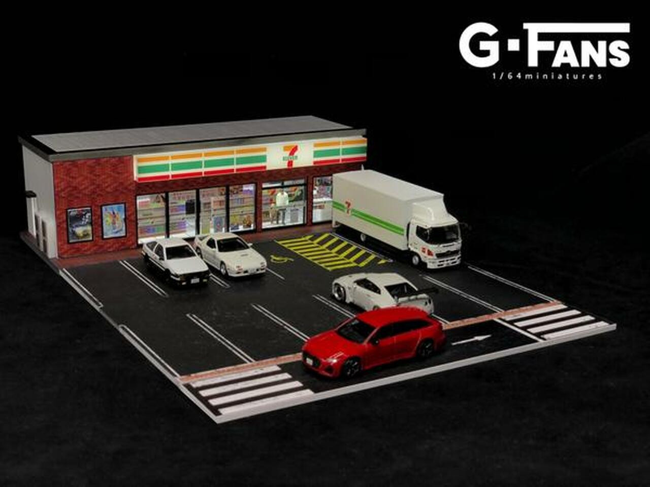 7-11 DIORAMA WITH LED LIGHTS FOR 1/64 SCALE DIECAST CAR MODELS 710020