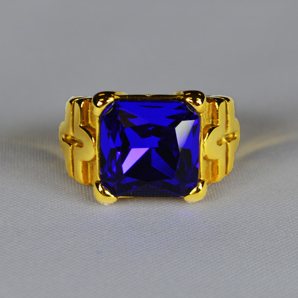 Buy Gold Plated Stone Embellished Square Ring by Nayaab by Aleezeh Online  at Aza Fashions.