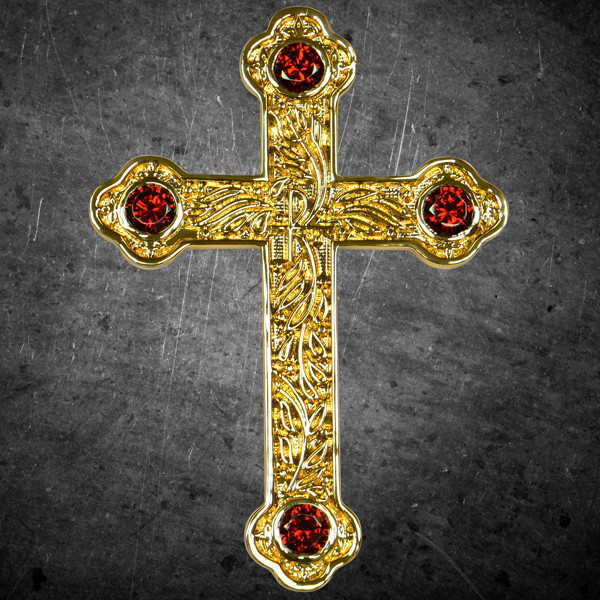 Gold cross with stones deals