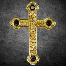 Unique Cross Pendant and Chain Set with Black Stones