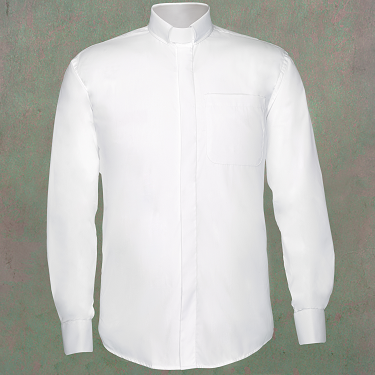Tab French Royal Blue/White Placket Mens Clergy Shirt Two Tone Long Sleeve 