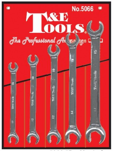 15 Piece Metric Flare Nut Crowsfoot Wrenches T/&E Tools 93915