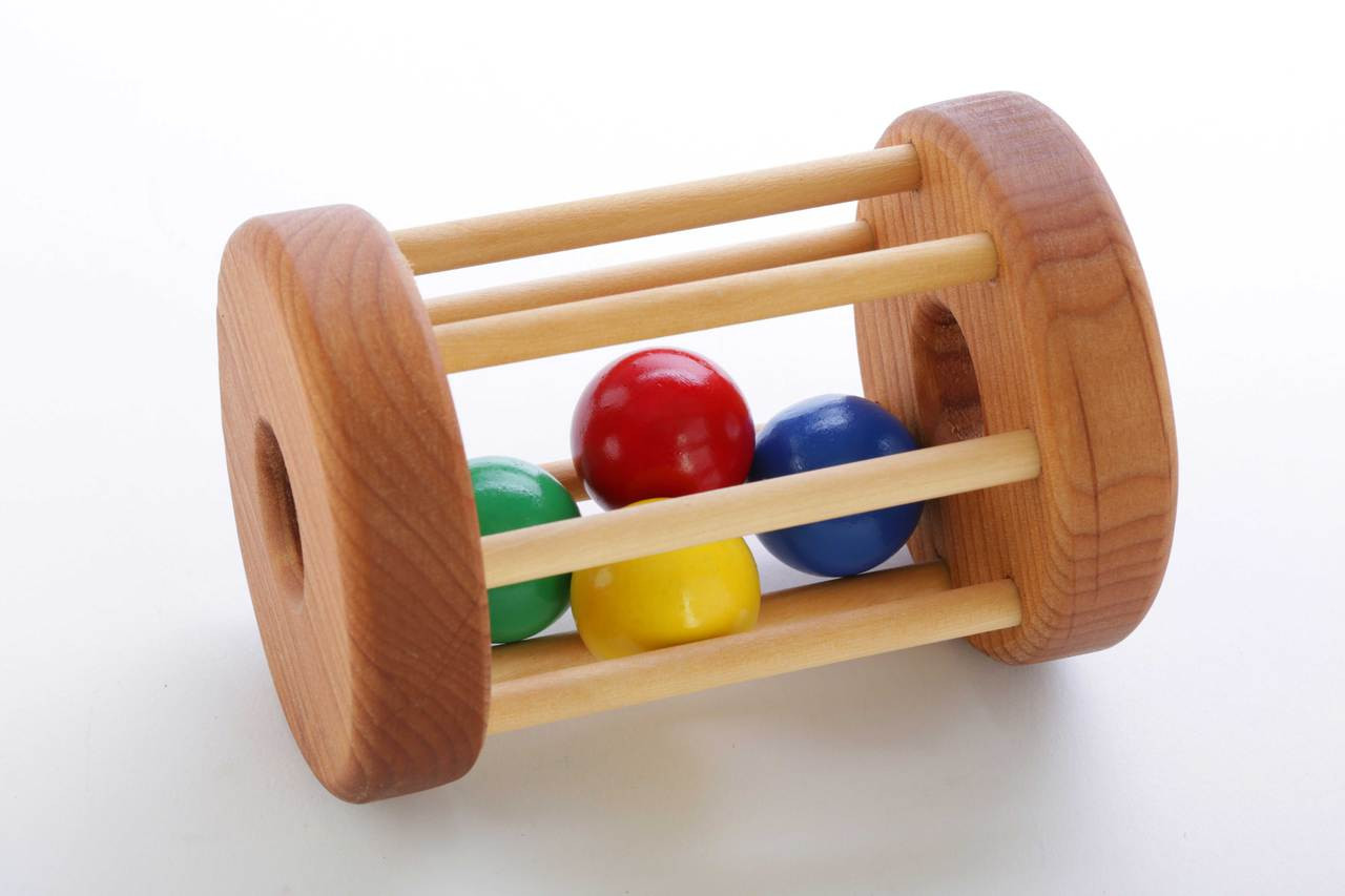 Wooden Baby Rattle Wood Toy Tumbler Papa Dons Toys