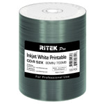 Ritek Pro CD-R 80 White Inkjet Hub Printable, 100-Pack