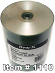 Spin-X CD-R 80 Silver Inkjet Hub Printable, 100-Pack 