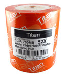 Titan CD-R 80 White Inkjet Hub Printable, 100-Pack