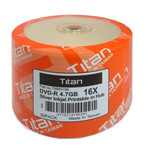 Titan DVD-R 4.7GB 16X Silver Inkjet Hub Printable, 100-PK (T6891190)