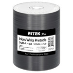 Ritek Pro DVD-R 4.7GB 16X White Inkjet Hub Printable,  100-Pack