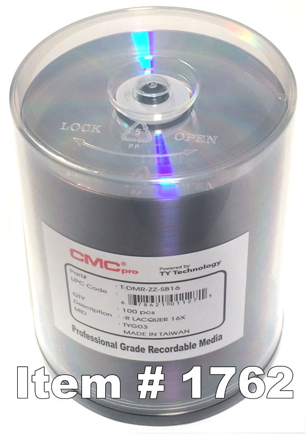 CMC Pro (TY) DVD-R 4.7GB 16X Silver Lacquer, 100-Pack - Rima.com