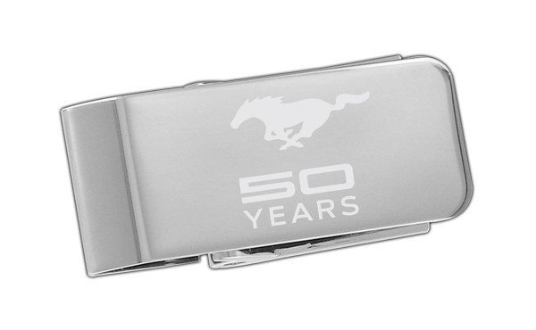 Ford Mustang 50th Anniversary Matte Chrome Card Case & Keyring Set in Deluxe Box 
