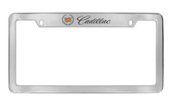 Cadillac Top Engrave with Block Letters and Logo License Plate Frame