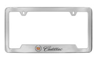 Cadillac Bottom Engrave with Block Letters & Logo License Plate Frame