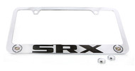 Cadillac SRX  Block Letters & Two Logos License Plate Frame