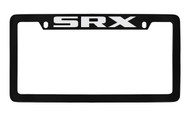 Cadillac SRX Black Coated Metal Top Engraved License Plate Frame Holder