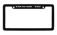Cadillac Escalade ESV Black Coated Metal Top Engraved License Plate Frame Holder