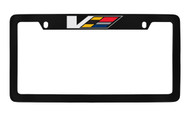 Cadillac V-Series Black Coated Metal Top Engraved License Plate Frame Holder