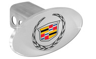 Cadillac Trailer Tow Hitch Cover Plug with Color Cadillac Wreath Logo