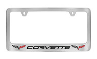 Chevy Corvette C6 Design Block Letters & Two Logos License Plate Frame