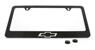 Chevrolet Bowtie Only Black Coated Zinc License Plate Frame with Clear Imprint