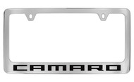 Chevrolet Camaro Chrome Plated Brass License Plate Frame with Black Imprint