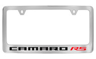 Chevrolet Camaro RS Chrome Plated Brass License Plate Frame with Black Imprint & Red RS Imprint
