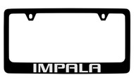 Chevrolet Impala Black Coated Zinc License Plate Frame with Silver  Imprint