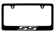 Chevrolet SS Black Coated Zinc License Plate Frame with Silver Imprint