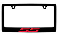 Chevrolet SS Black Coated Zinc License Plate Frame with Red Imprint