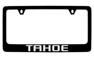 Chevrolet Tahoe Black Coated Zinc License Plate Frame with Silver Imprint