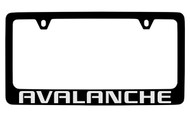 Chevrolet Avalanche Black Coated Zinc License Plate Frame with Silver Imprint