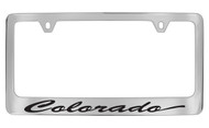 Chevrolet Colorado Chrome Plated Brass License Plate Frame with Black Imprint
