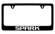 Chevrolet Spark Black Coated Zinc License Plate Frame with Silver Imprint