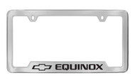 Chevrolet Equinox with Logo Bottom Engraved Chrome Plated Brass License Plate Frame with Black Imprint