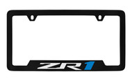 Chevrolet ZR-1 Bottom Engraved Black Coated Zinc License Plate Frame