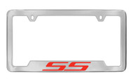 Chevrolet SS Bottom Engraved Chrome Plated Brass License Plate Frame with Red Imprint