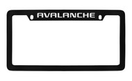 Chevrolet Avalanche Top Engraved Black Coated Zinc License Plate Frame with Silver Imprint
