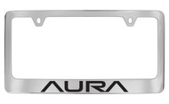 Saturn Aura Block Letters License Plate Frame Tag Holder