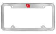 Saturn Logo Chrome Plated Metal Top Engraved License Plate Frame Holder