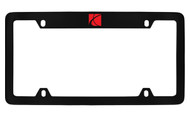 Saturn Logo Black Coated Metal Top Engraved License Plate Frame Holder