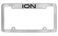 Saturn Ion Chrome Plated Metal Top Engraved License Plate Frame Holder